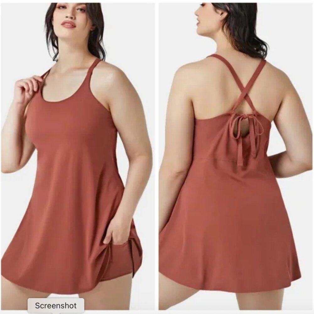 Halara everyday cloudful air 2 piece cool touch activity dress etruscan red 2X